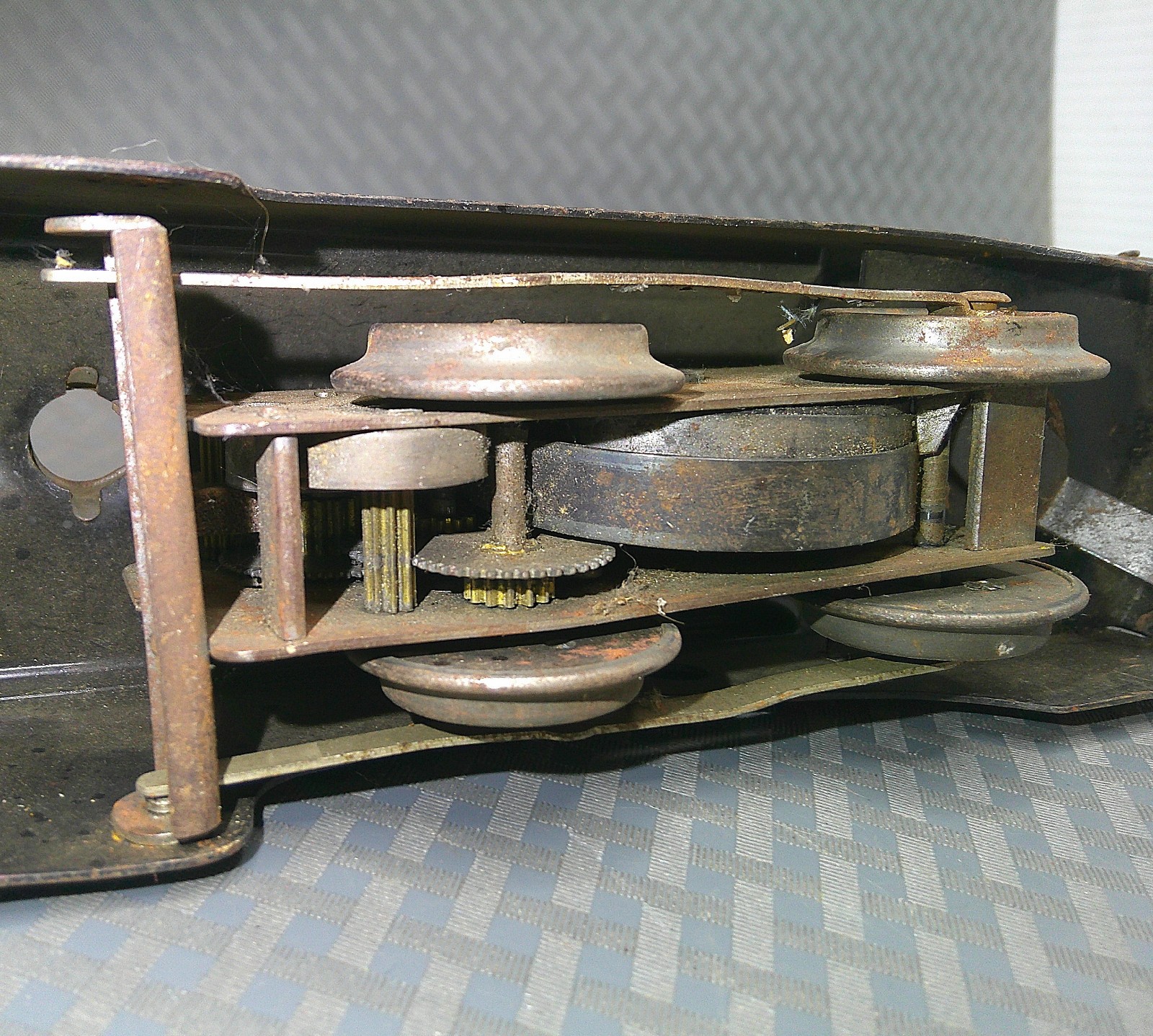 Vintage 1940s Pressed Steel Marx Steam Engine Locomotive Train Metal Black USA