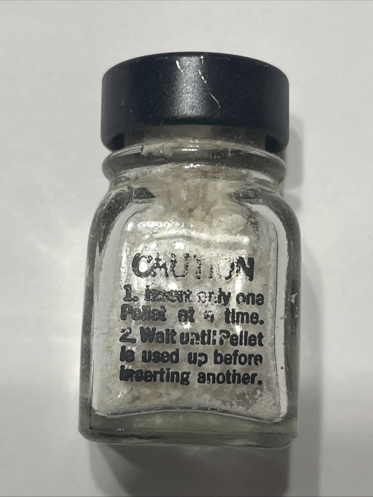 🔥 Antique Lionel SP Smoke Pellets bottle CLEAR bottle Early 1940s blkPrint