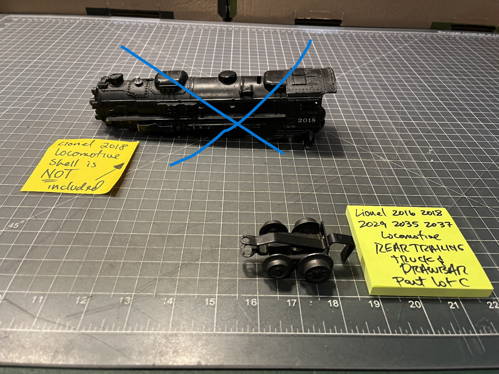 Lionel Train 2016 2018 2035 2037 Locomotive 4 WHEEL TRAILING TRUCK PART LOT C
