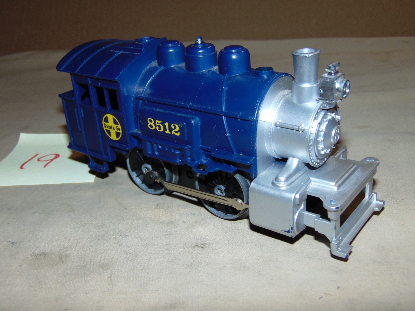 LIONEL O 8512 SANTA FE DC POWER STEAM ENGINE WITH PLASTIC SHELL #19