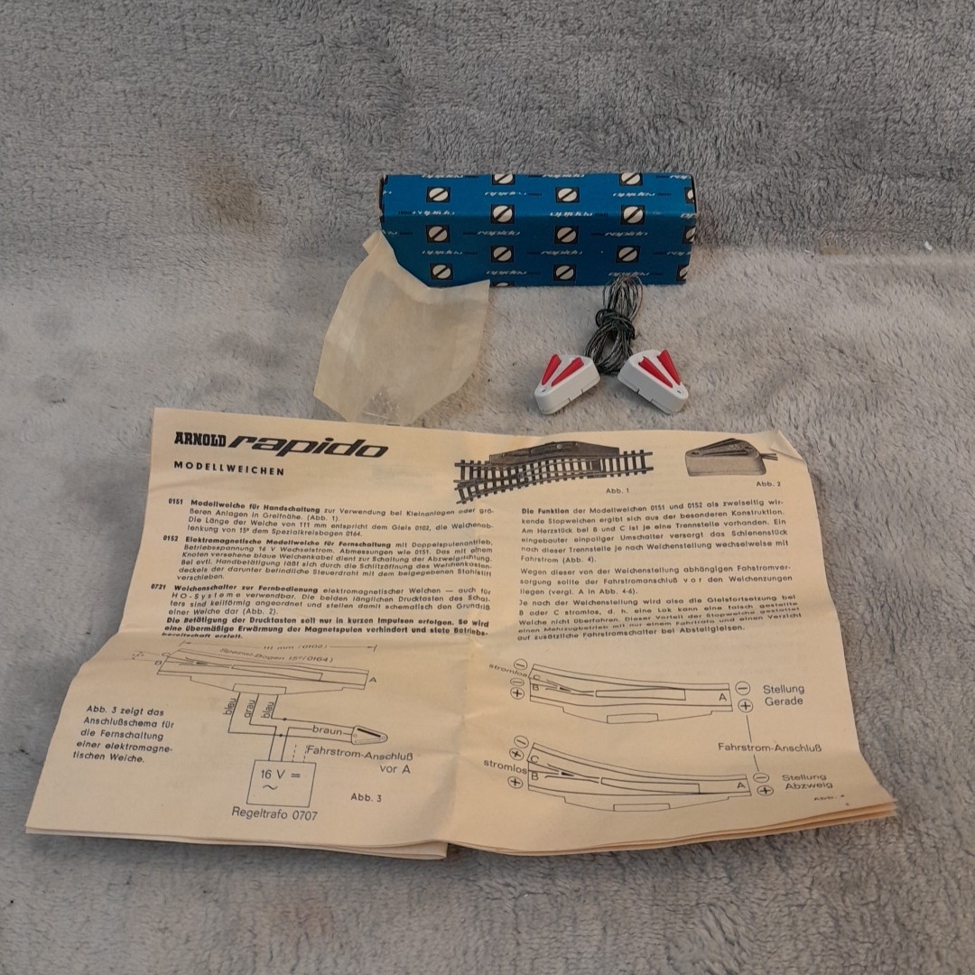Arnold Rapido 0721 Lot Of 2 Point Route Settings W/ Instructions (German)Vintage