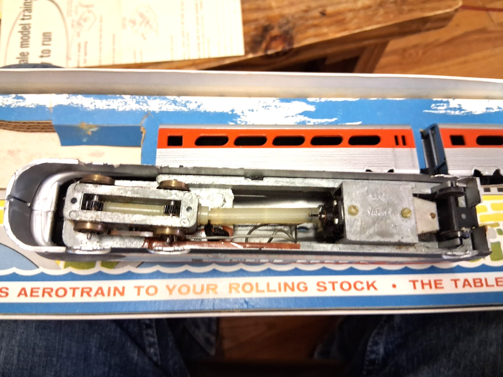 VARNEY HO * AEROTRAIN * 1957 ENGINE & 3-CARS IN ORIGINAL DISPLAY BOX MEGA RARE!