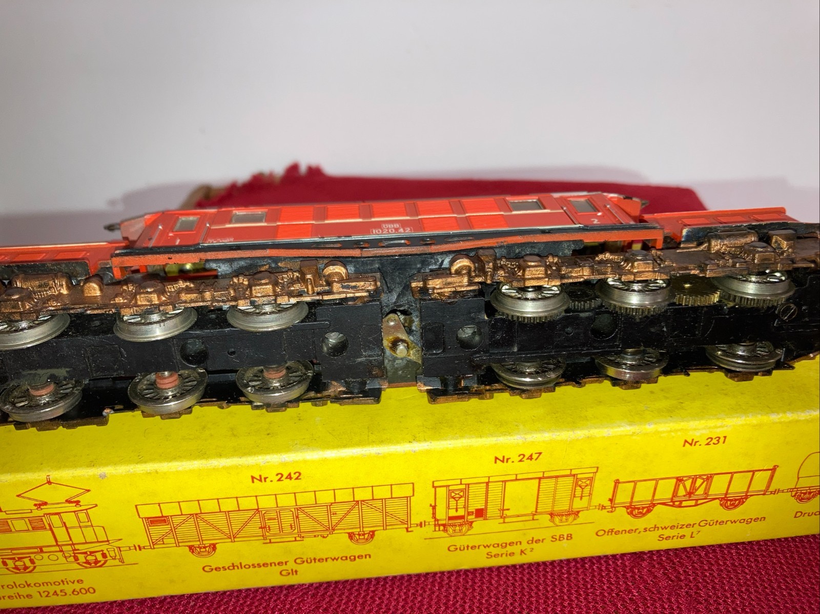 Liliput HO Electric Locomotive #119 Red/ Orange, OB