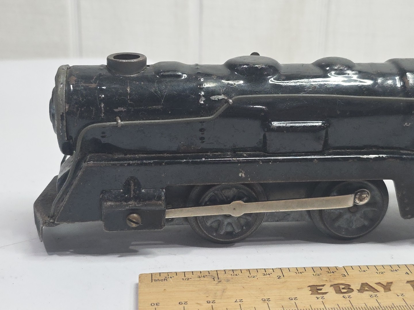 MARX Pre War O Gauge Pressed Steel Wind Up Locomotive *NO KEY* Tested Works Tank