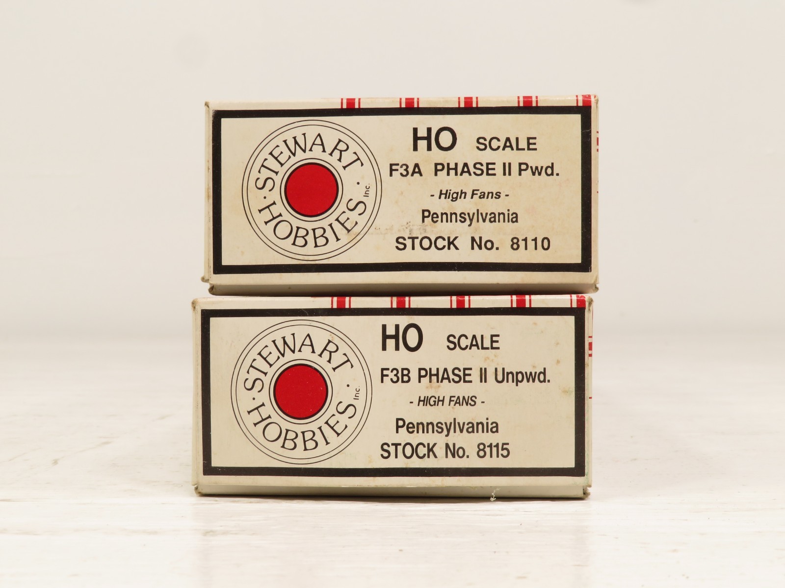 Stewart Hobbies 8110 & 8115 HO Pennsylvania F3AB Phase II High Fans LN 12292