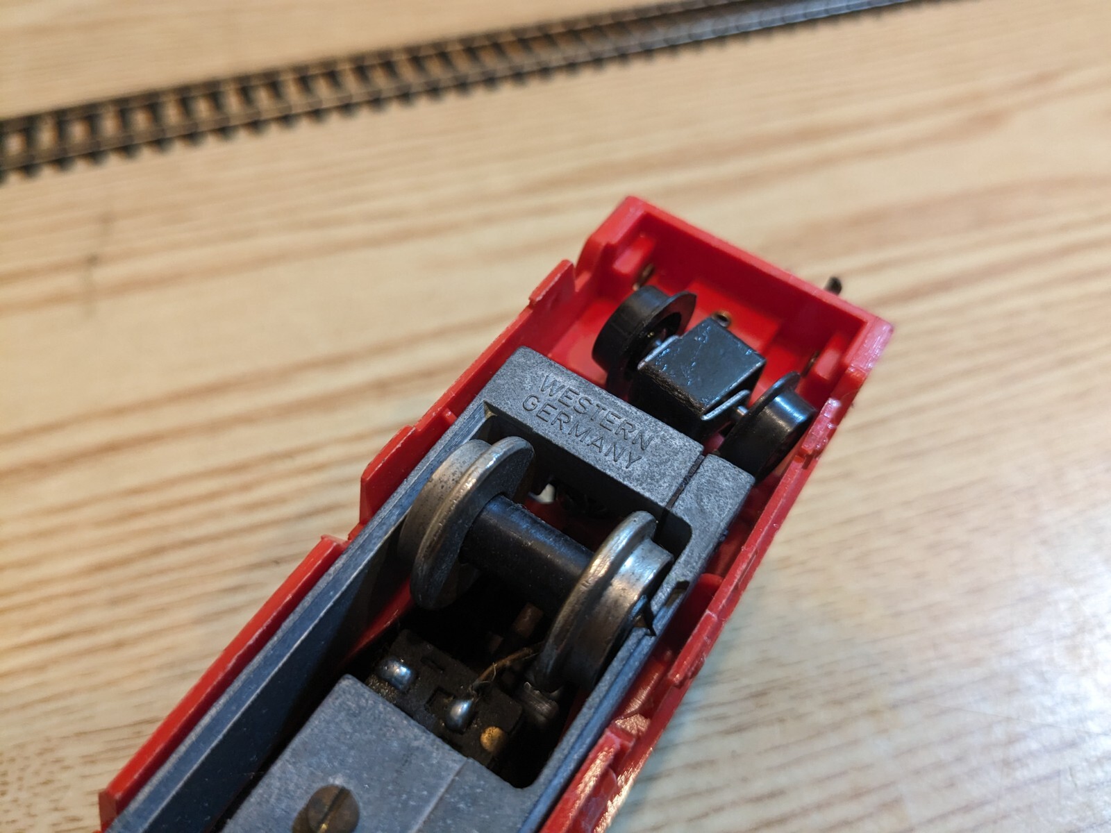 Made in Western Germany Black and Red Diesel Locomotive – HO Scale