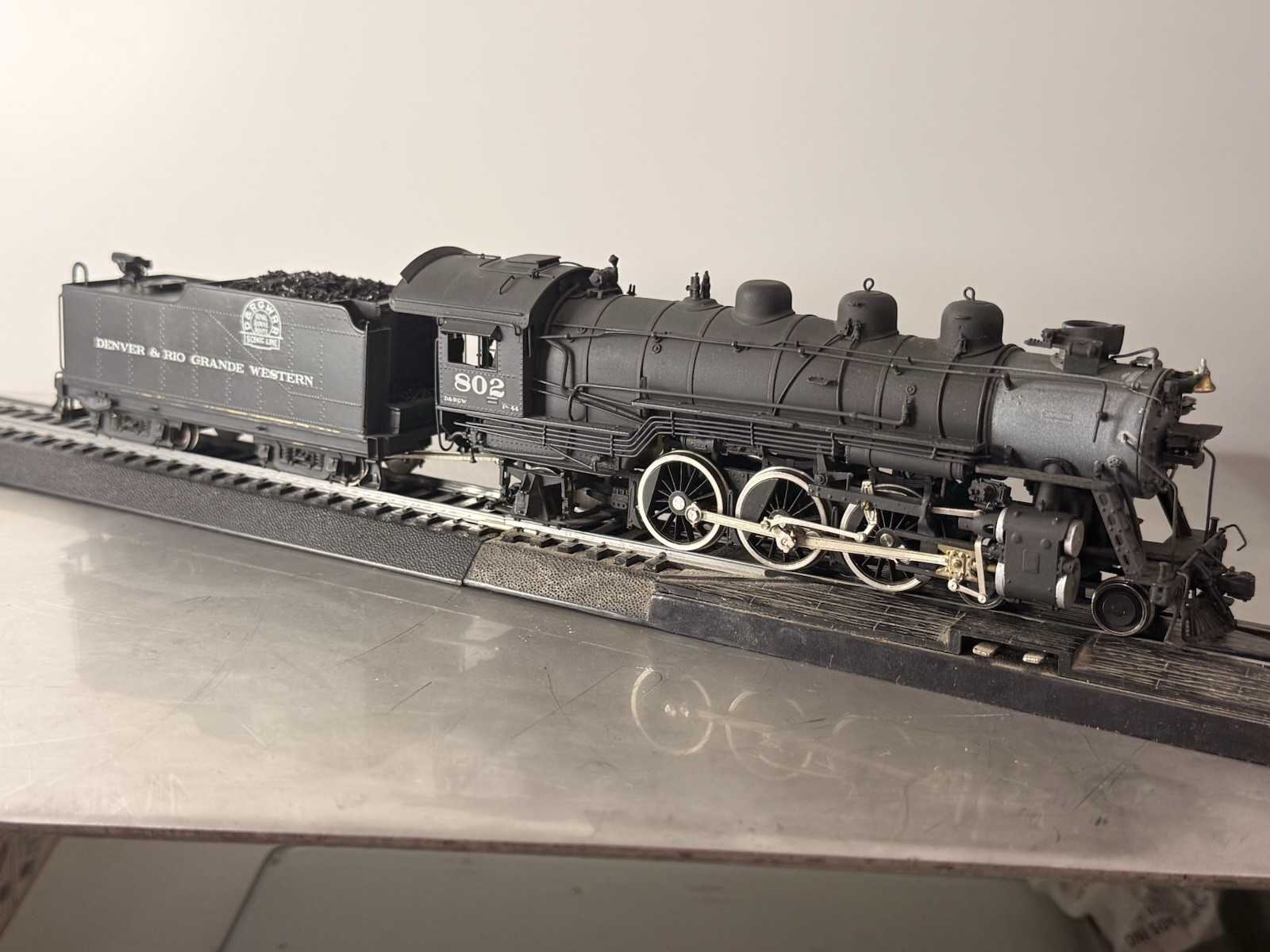 Pacific Fast Mail HO Steam Locomotive D&RGW P-44 4-6-2 Brass Black