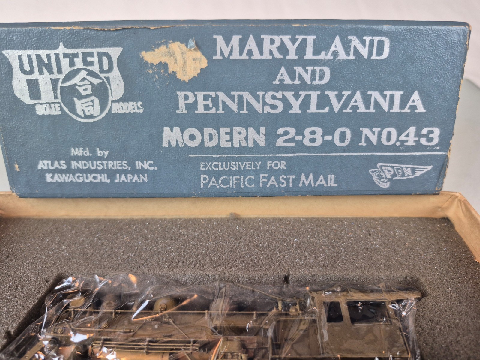 HO BRASS PFM UNITED MARYLAND & PENNSYLVANIA MA & PA MODERN 2-8-0 #43 ELESCO FWH