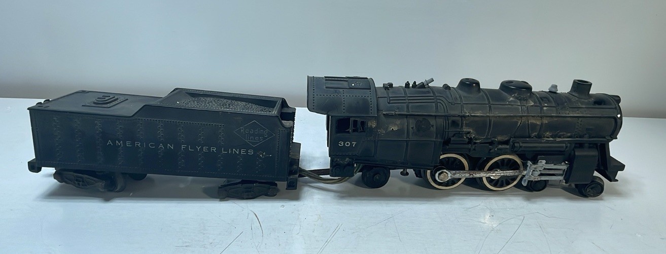 American Flyer 302 AC 4-4-2 Steam Locomotive W/ Reading Lines Tender Read Desc