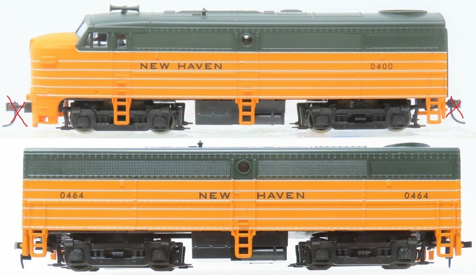 HO Alco FA1/FB1 Set (Both Pwd) NH New Haven DC NIB NOS # 931-223/71