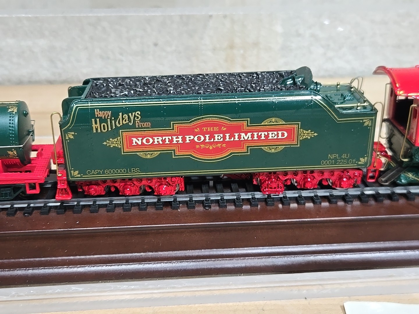 Franklin Mint HO Train North Pole Limited Steam Locomotive Tender Car Track Case