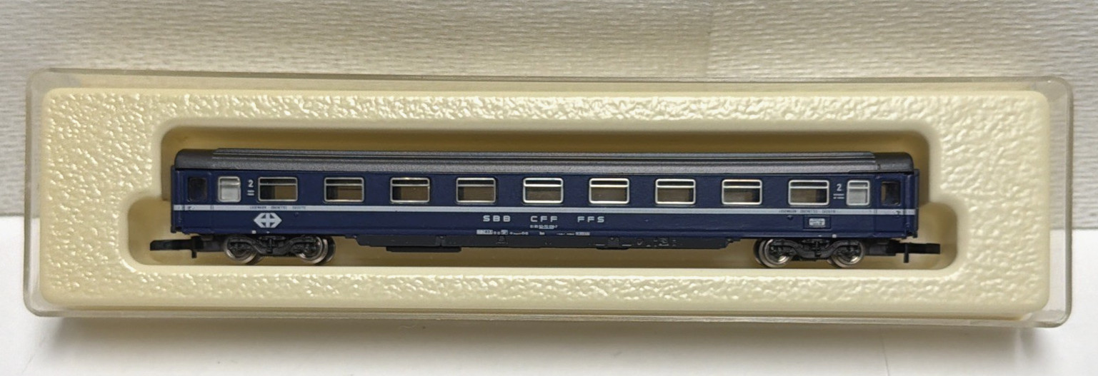 MARKLIN MINI-CLUB Z 8742 BLUE SECOND CLASS PASSENGER CAR EUROFIMA COACH