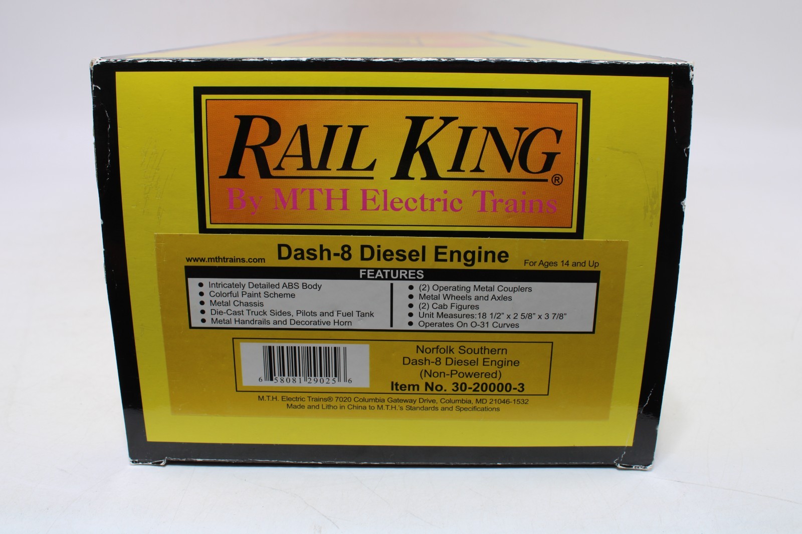 MTH 30-20000-3 O Gauge Dash-8 Diesel Engine Norfolk Southern Non-Powered Dummy