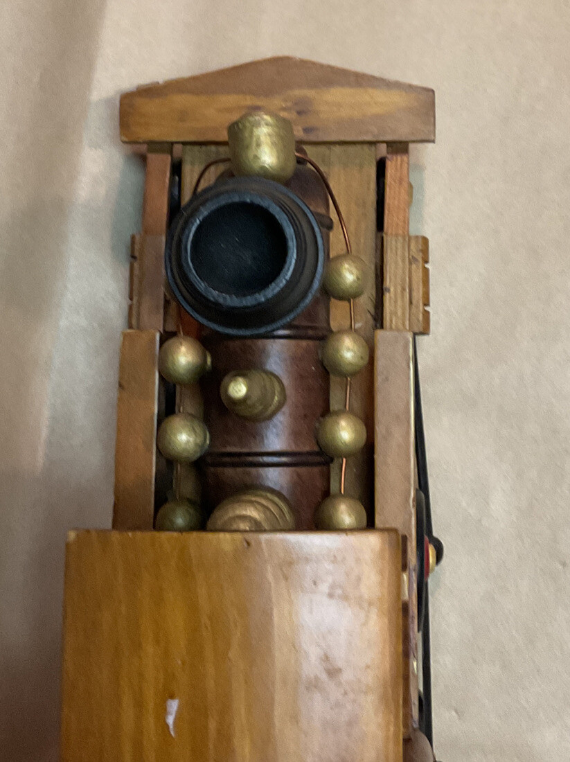 VTG Wooden Train Candy Holder Handmade 10.5” x 3 1/4” Brown Color