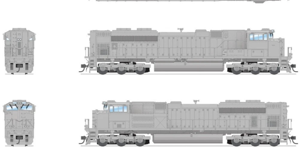 BROADWAY LIMITED 8690 HO EMD SD70ACe Unpainted PARAGON4 DC, DCC SOUND / SMOKE