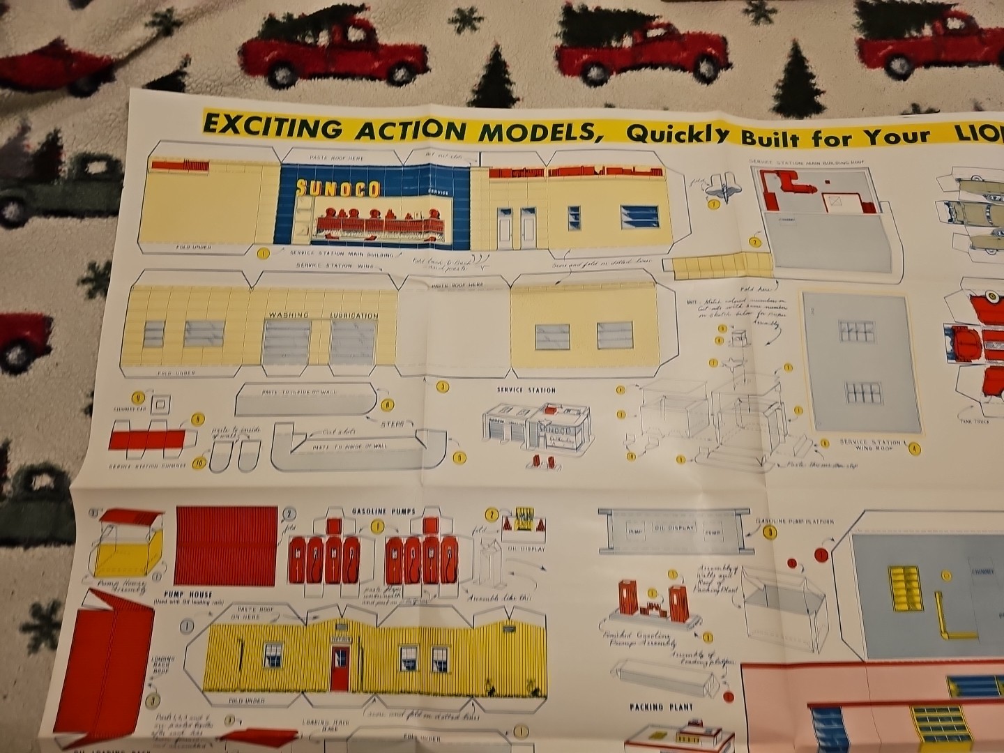 VINTAGE 1952 LIONEL TRAIN RAILROAD EXCITING ACTION MODELS 28X42