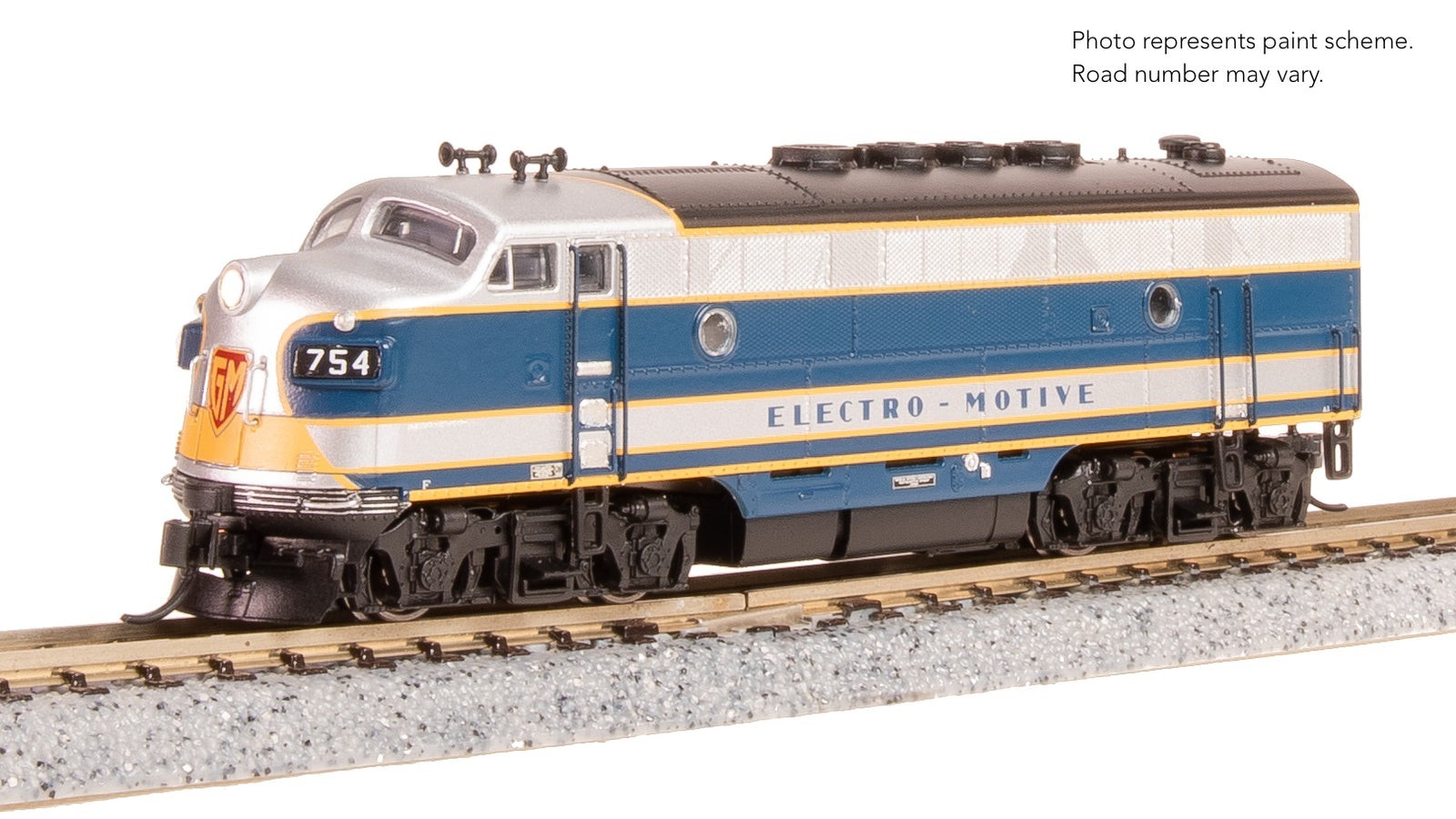 Broadway 9205 EMD F3 A/B, Demo 754A1/754B1, Blue & Aluminum, A-unit Paragon4