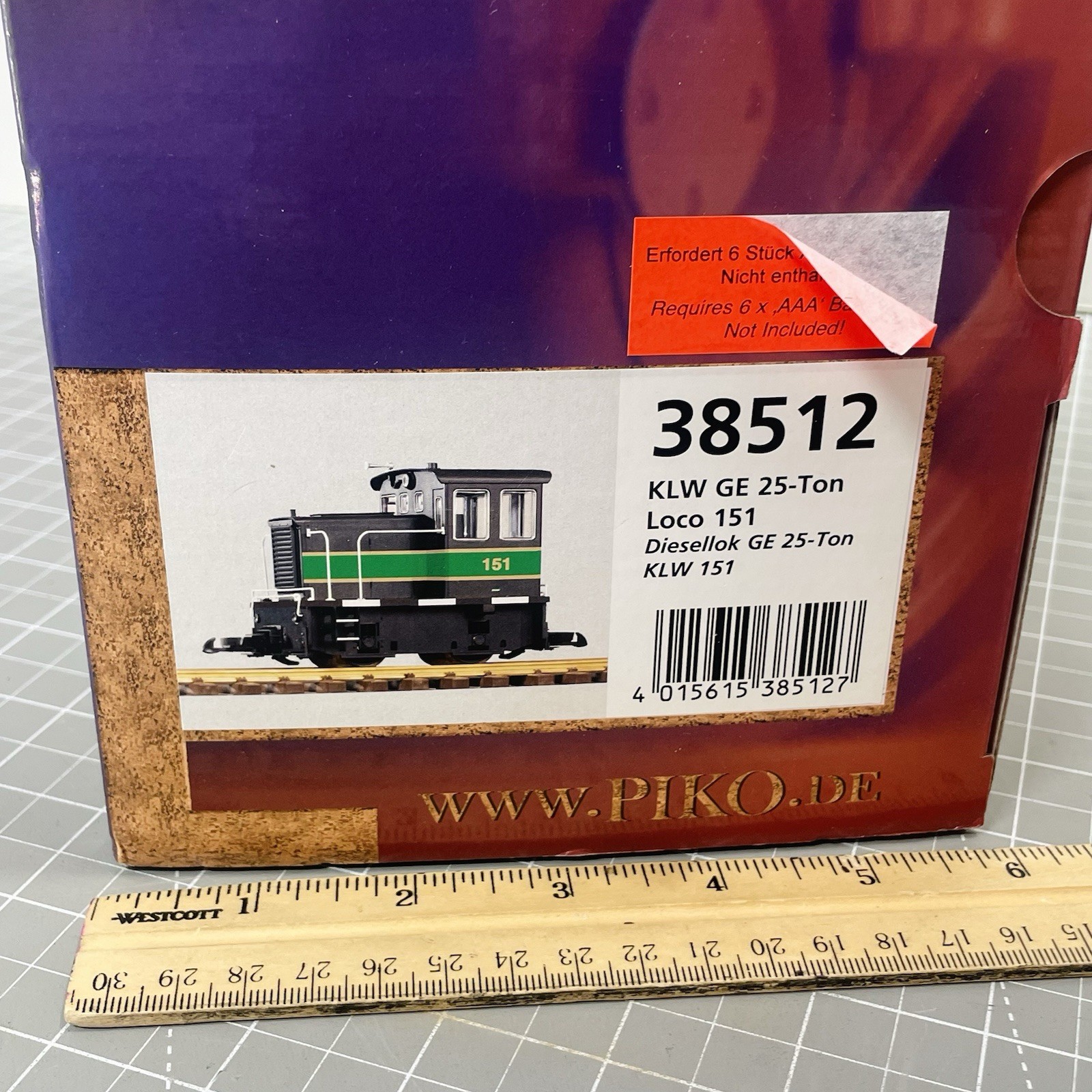 PIKO G-Scale KLW 25-Ton Loco 151 Diesel Battery Powered R/C W/Sound 38512 NEW