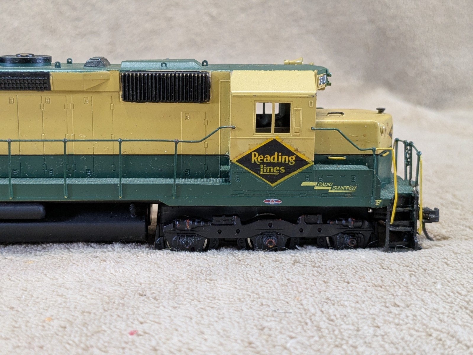 Alco HO Brass Model D-130 SD-45 Locomotive Painted Reading #7610