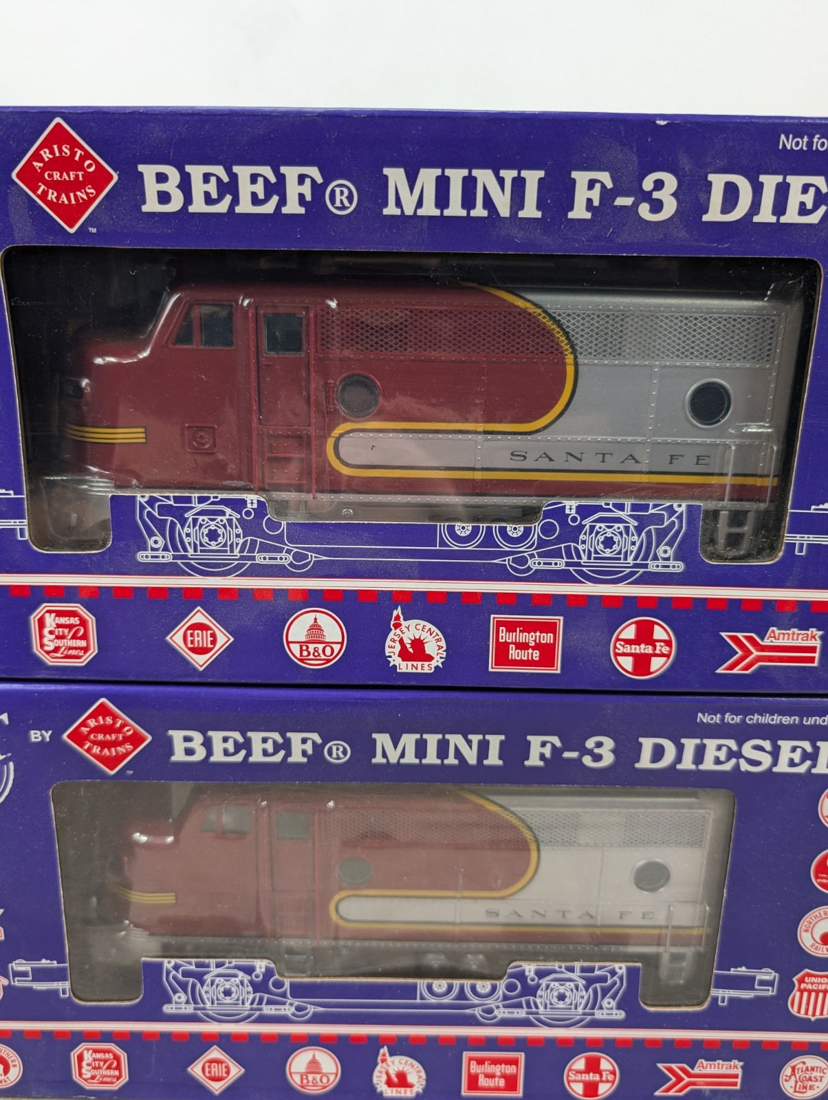 RMT 92614 O Gauge Santa Fe F3 AA BEEF Diesel Locomotive Train Set #23/24