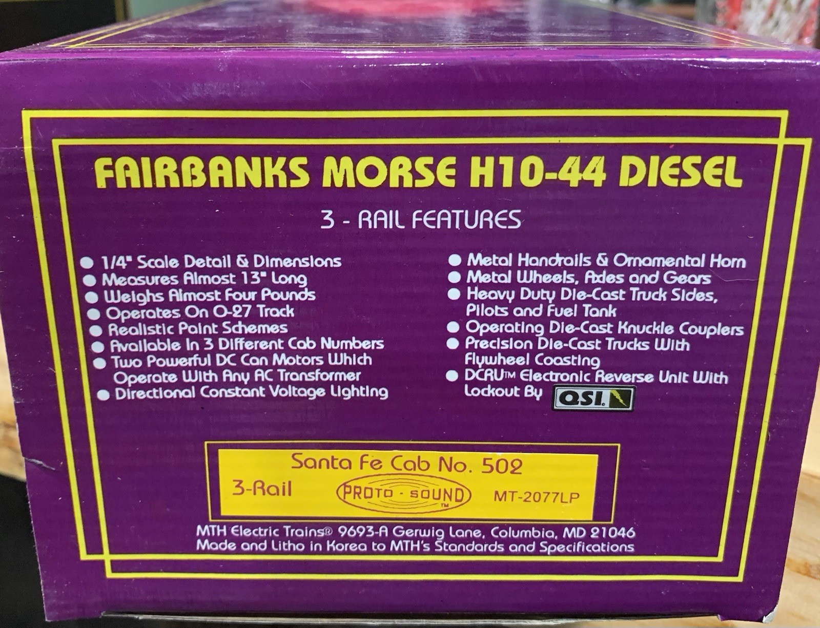 MTH O Scale Fairbanks Morse H10-44 Diesel Locomotive Santa Fe #502 New In Box