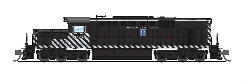 Broadway N-Scale 6612 Alco RSD-15, ATSF #806, As-Delivered Zebra Stripes