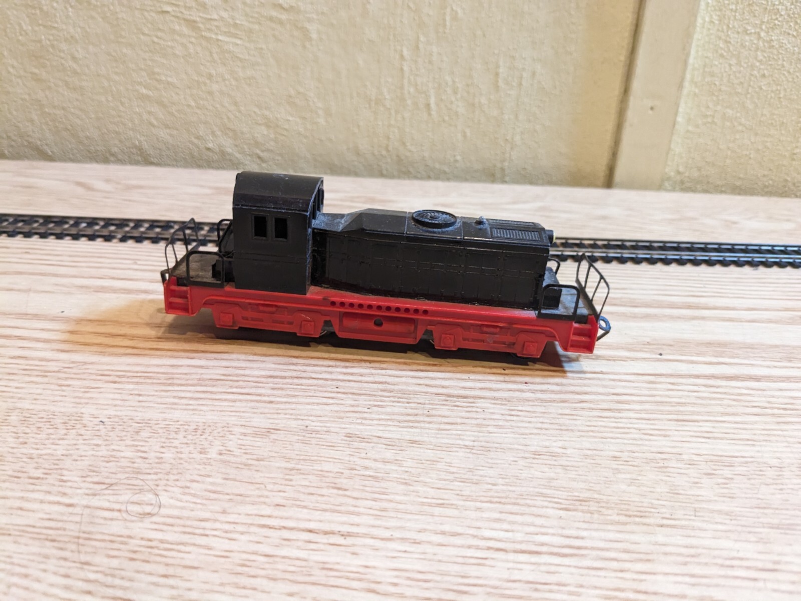 Made in Western Germany Black and Red Diesel Locomotive – HO Scale