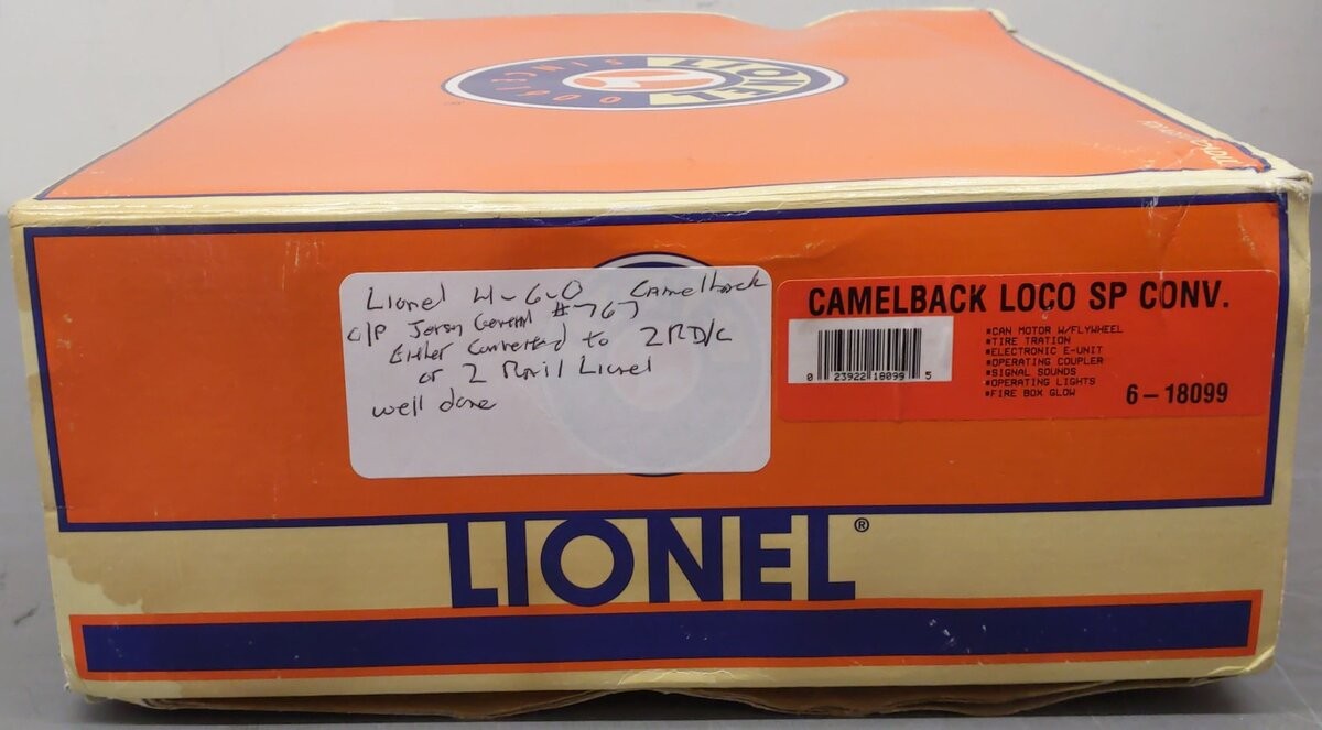 Lionel 6-18099 O Gauge Jersey Central Camelback 4-6-0 Steam Locomotive – Custom