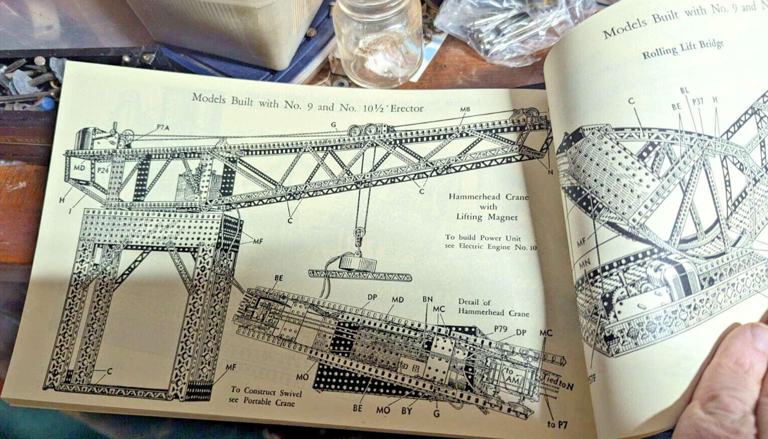 C1951 10 1/2 A.C. GILBERT ERECTOR SET DARK BLUE BOY MANUAL DESIRED BACK COVER 18