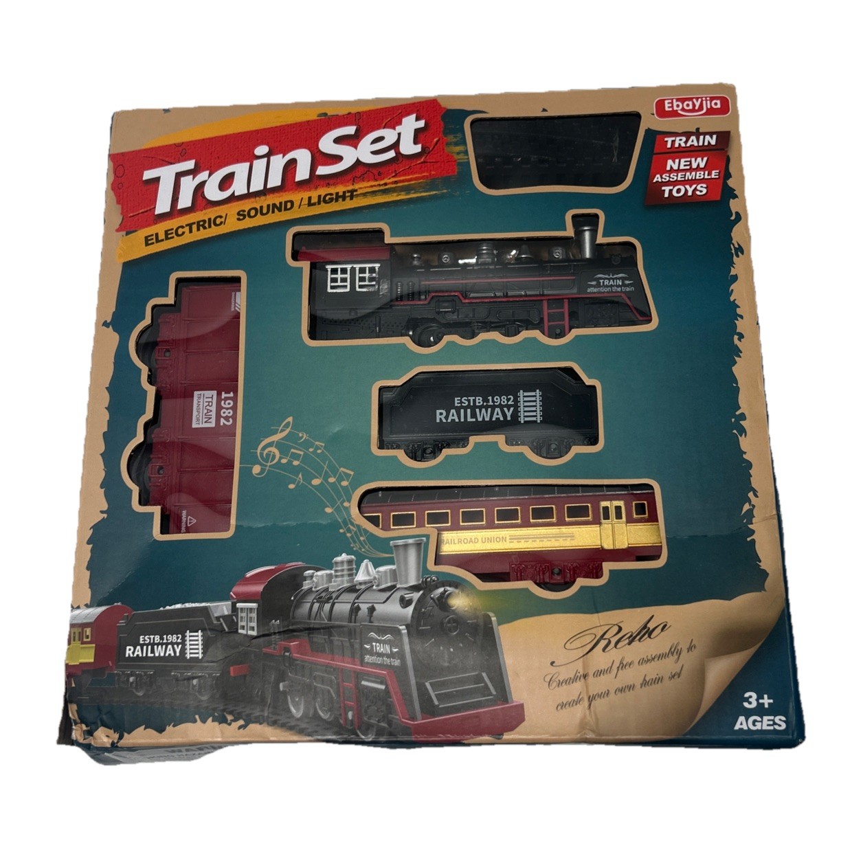 Children’s Electric Train Set Locomotive Ebayjia Tracks Trains Sound and Light