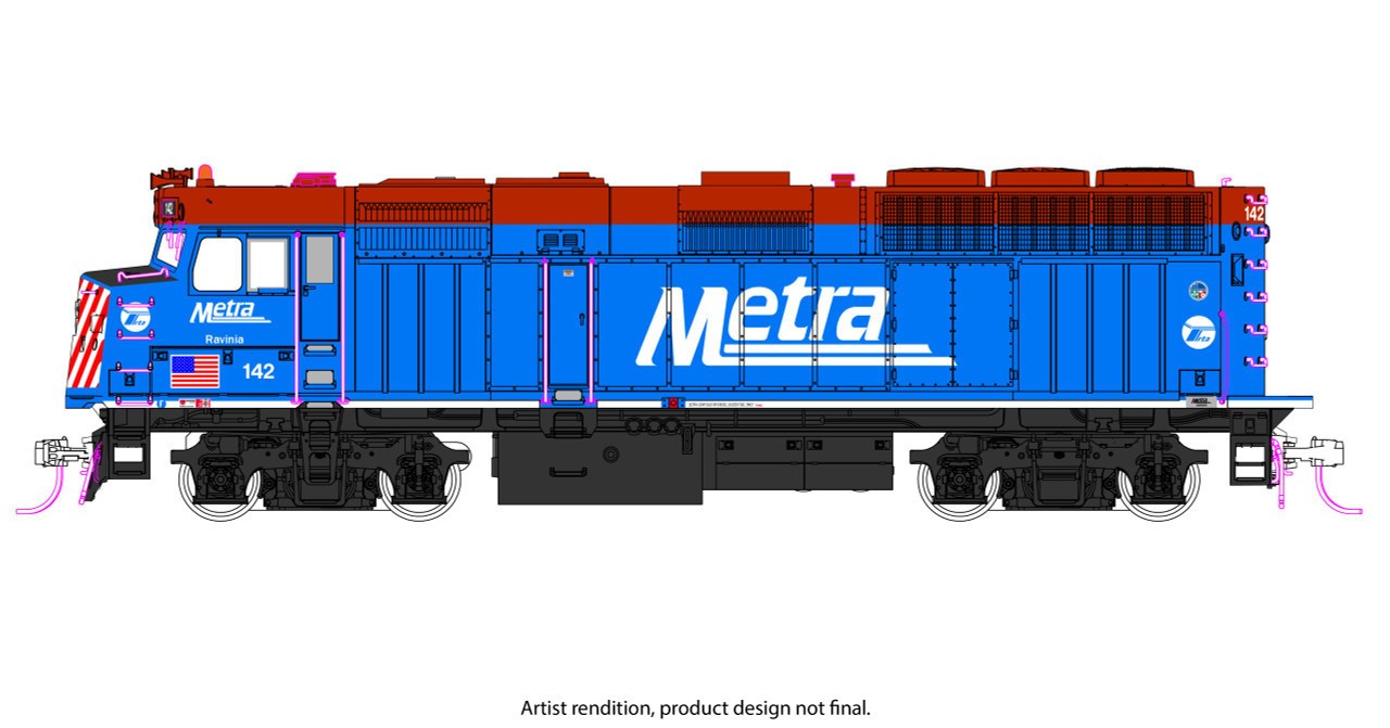 Kato HO Scale ~ EMD F40PH Commuter ~ Chicago Metra #142 ~ DCC Silent ~37-6574DCC