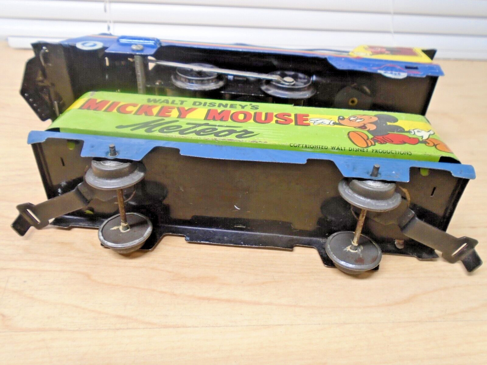 c50s Marx Disney Mickey Mouse O Ga Windup Loco 0-4-0 & Meteor Tender w/Key Runs