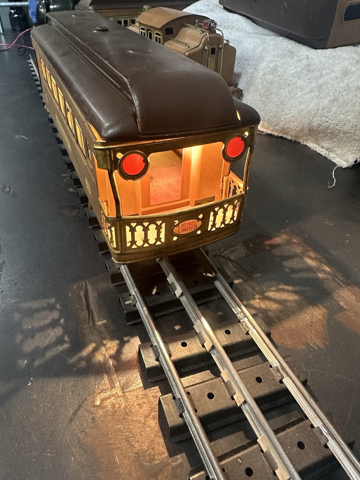 Lionel 318 Standard Gauge 4pc Set 0-4-0 State Brown 1924-32 Runs Reverses Lights