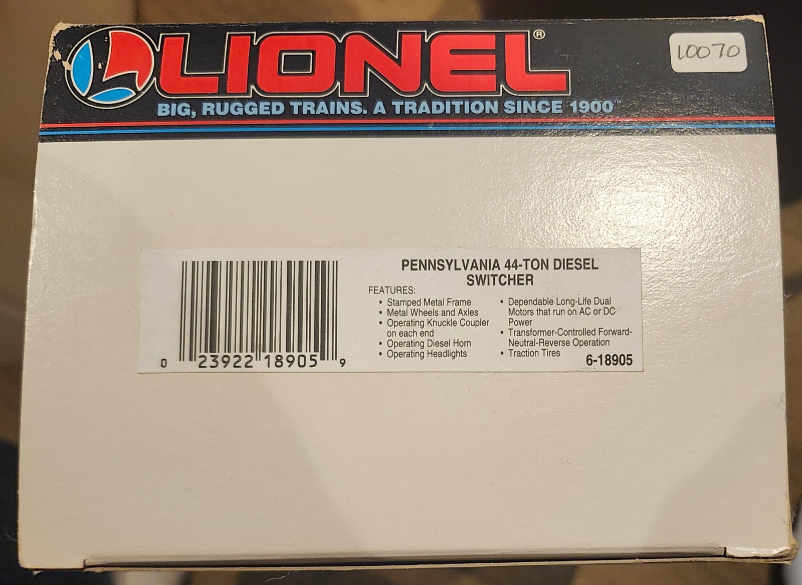 Lionel 6-18905 PRR Pennsylvania 44-Tonner Diesel Switcher Loco #9312, New in Box