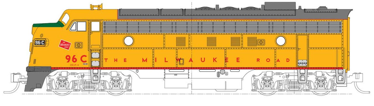 Kato N EMD FP7A Milwaukee Road MILW #96C DC LED 1762303