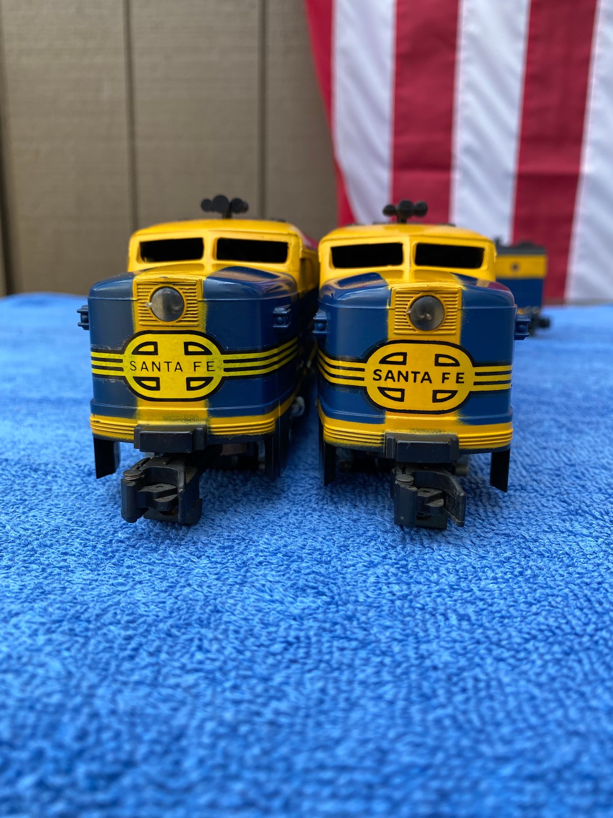 AMERICAN FLYER 484-485-486 ABA SANTA FE FREIGHT LOCOMOTIVES 2 MOTORS HORN & ROAR
