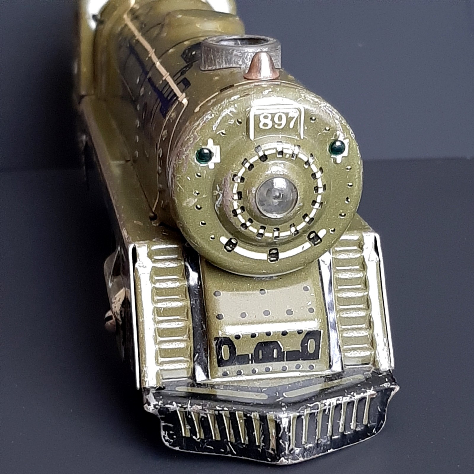 VTG 1930s Marx Tin Litho Steam Locomotive Electric Army Supply Train Engine #897