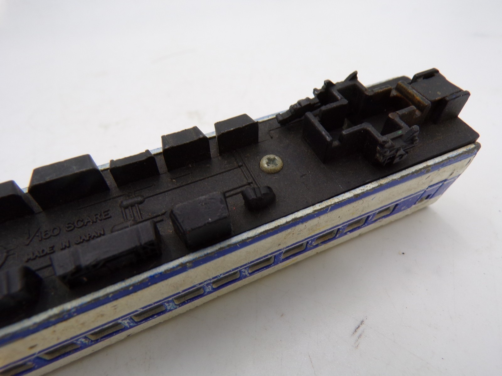 80’s Nishiki Japan Diecast 1/160 scale Bullet Train White and Blue AS IS