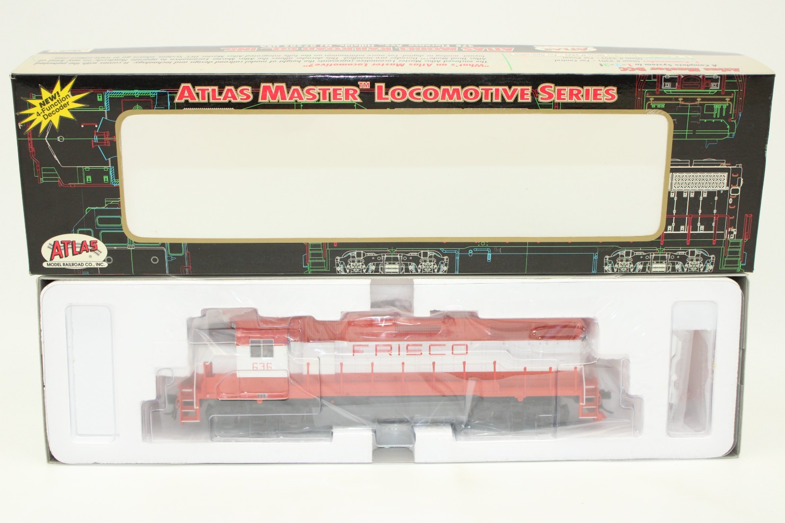 Atlas Master HO Scale Frisco EMD GP38 Low Nose Locomotive #636 DCC NOS Sealed