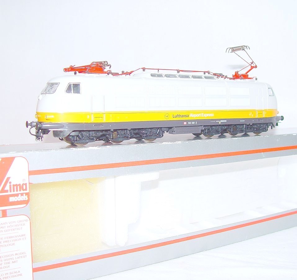 Lima HO German DB BR E-103 “EGGHEAD” LUFTHANSA AIRPORT ELECTRIC LOCOMOTIVE MIB!