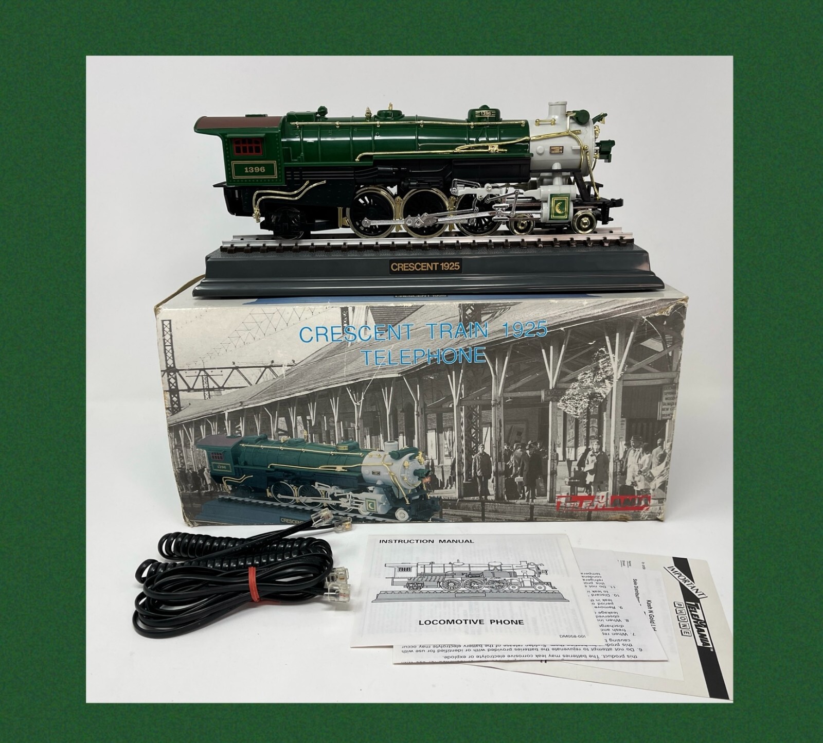 Vtg Crescent 1925 Locomotive Replica Train Telephone Mint In Original Package