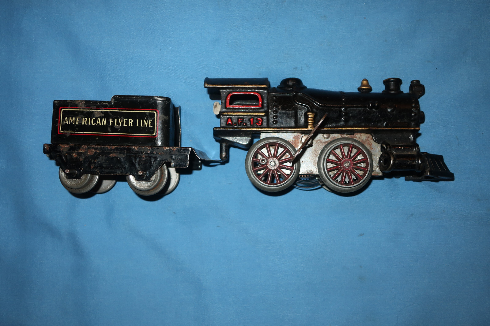 Rare American Flyer Pre-war Sparks Set w/#13 Clockwork/Wind-up Locomotive, 120