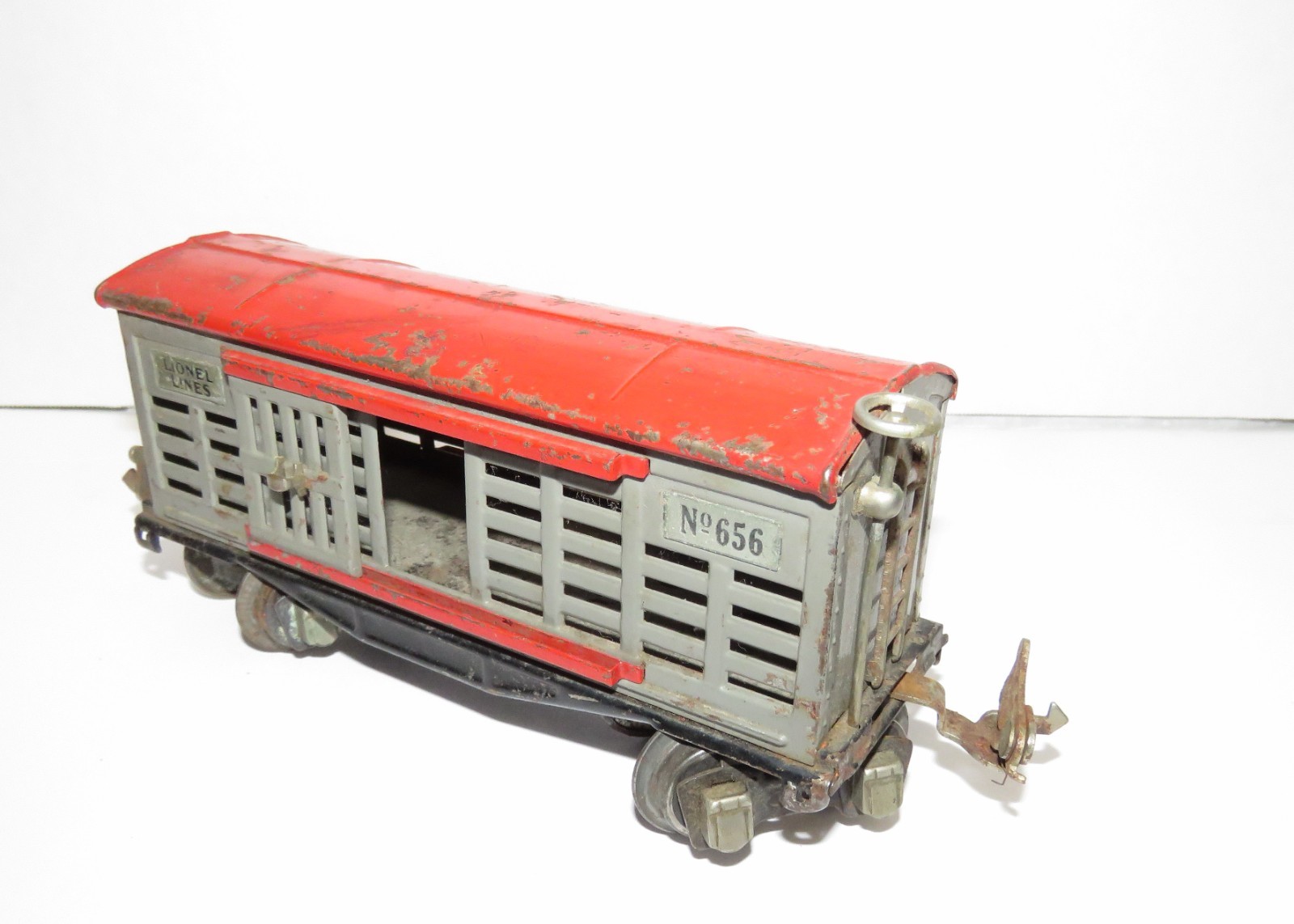 5 Piece O Gauge Lionel 1666E Steam Engine Lines Tender & Cars 1950s #656 653 657