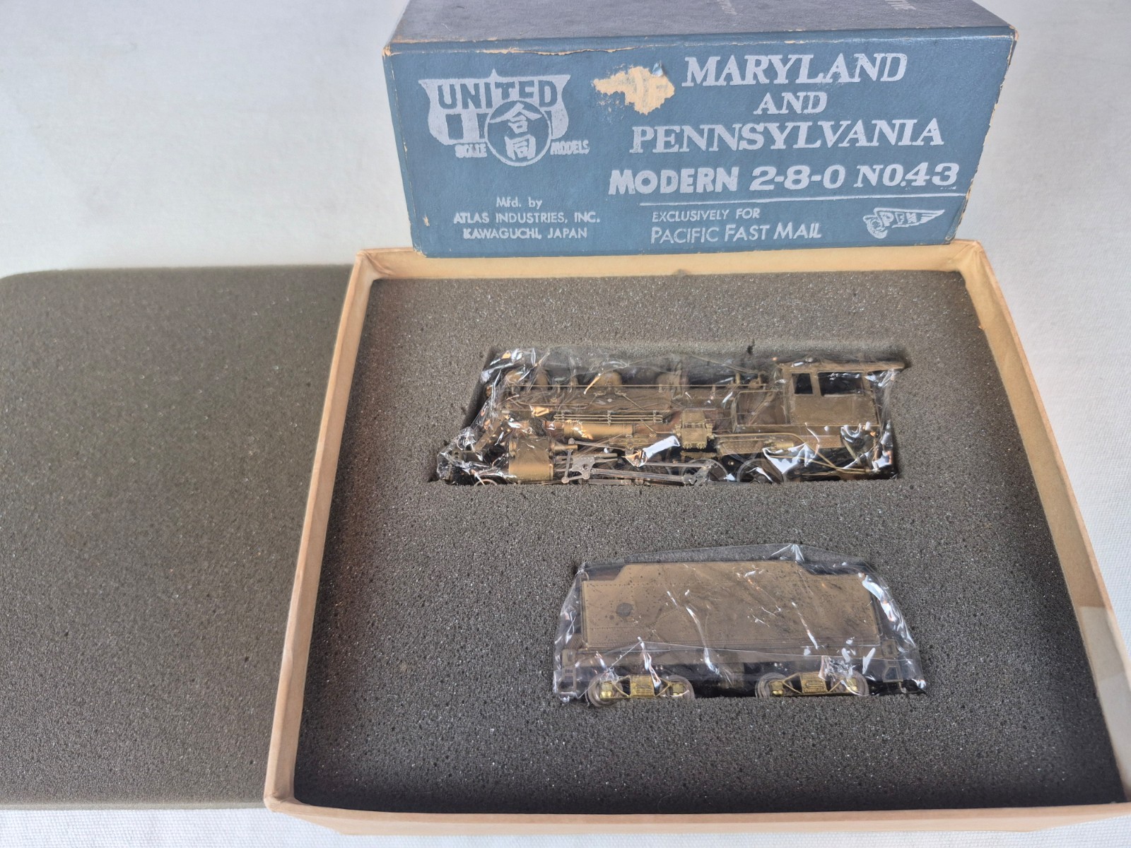 HO BRASS PFM UNITED MARYLAND & PENNSYLVANIA MA & PA MODERN 2-8-0 #43 ELESCO FWH