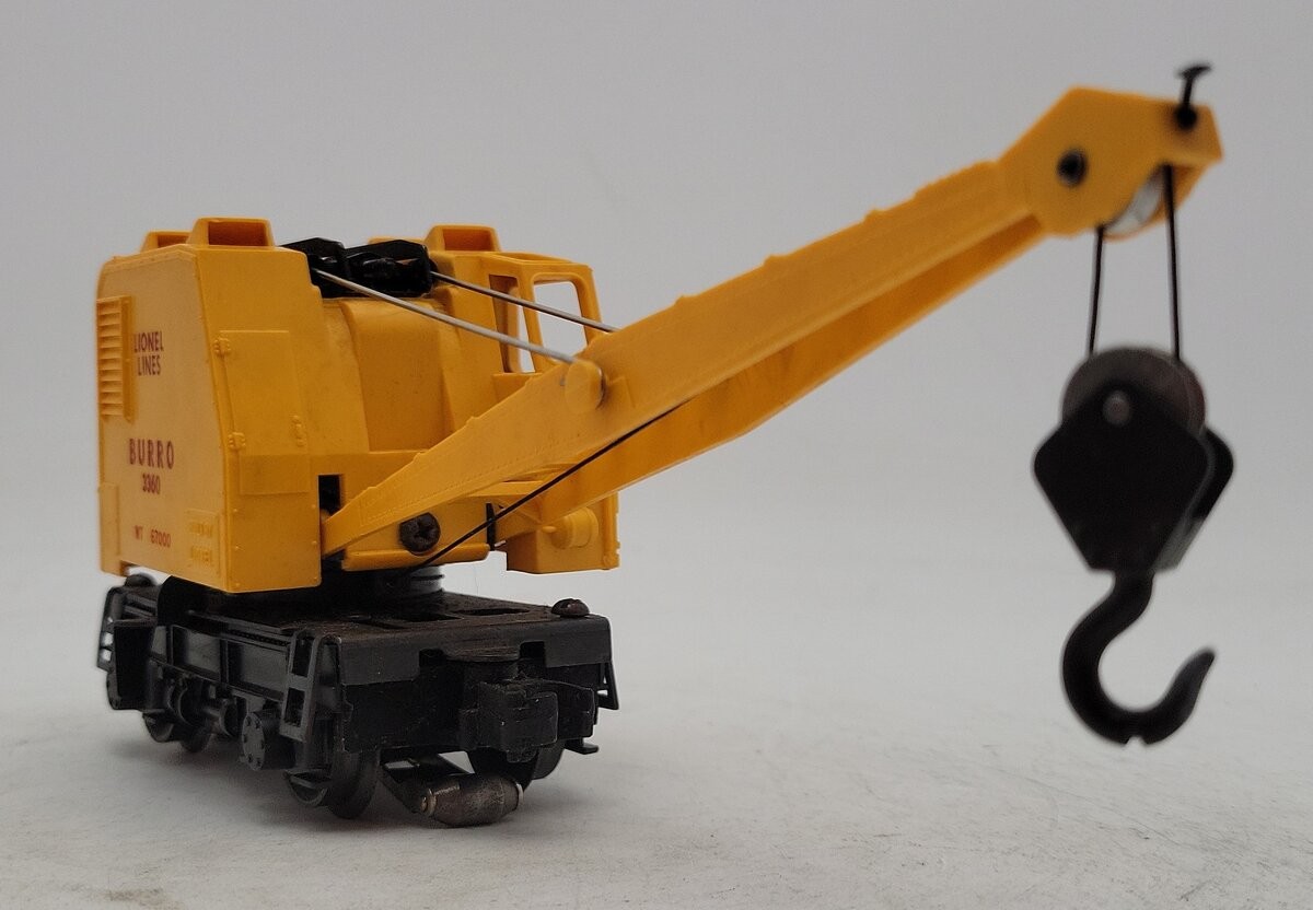 Lionel 3360 Vintage O Gauge Postwar Operating Burro Crane Car/Box