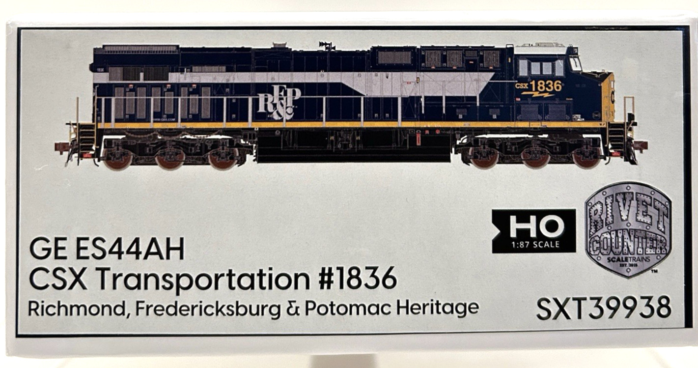 HO ScaleTrains Rivet Counter SXT39938 CSX Richmond RF&P Heritage GE ES44AH 1836
