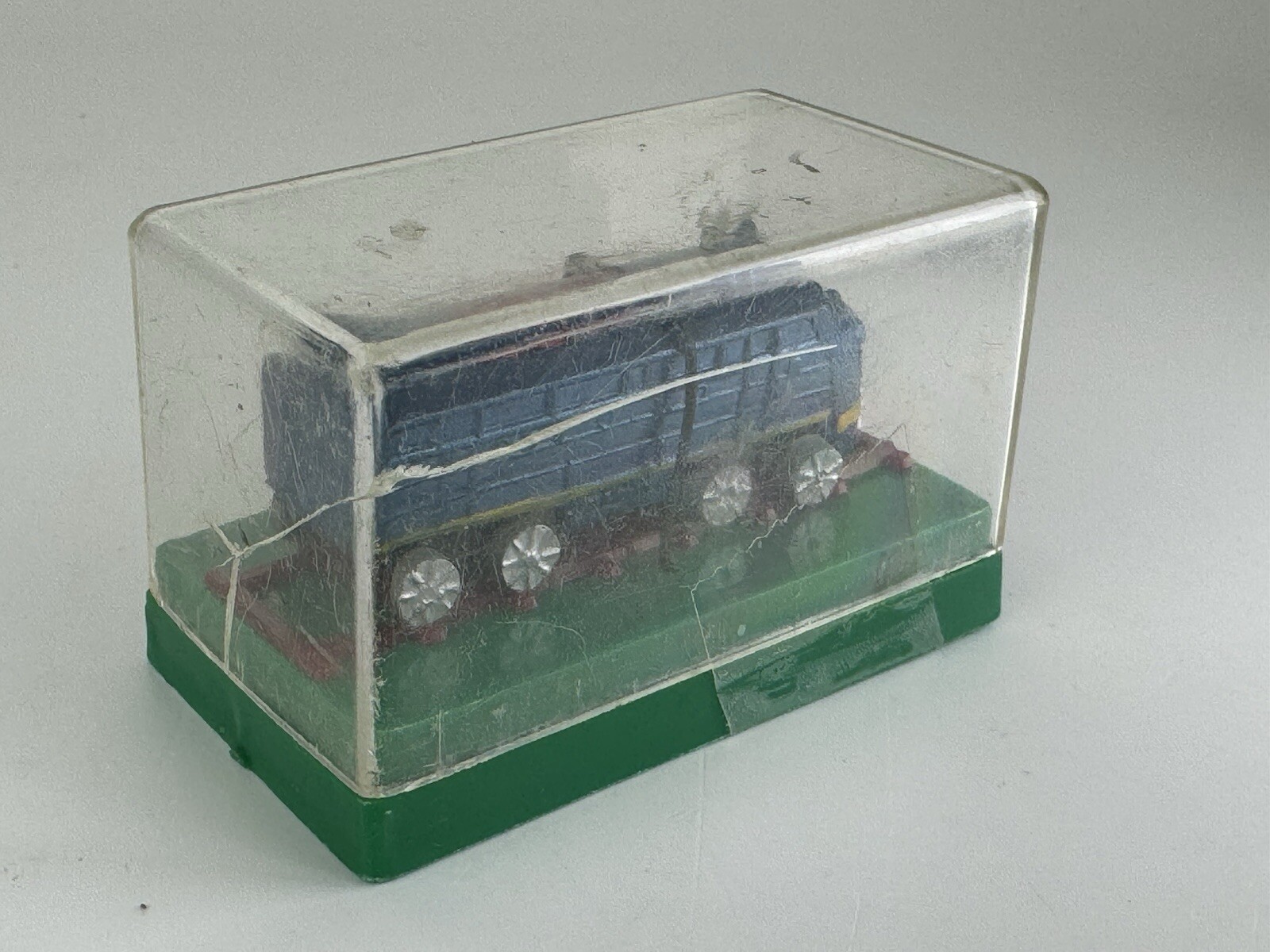 Vintage Lot of 2 Mini Classic Die Cast Metal Train Engine w/ Display Cases JAPAN