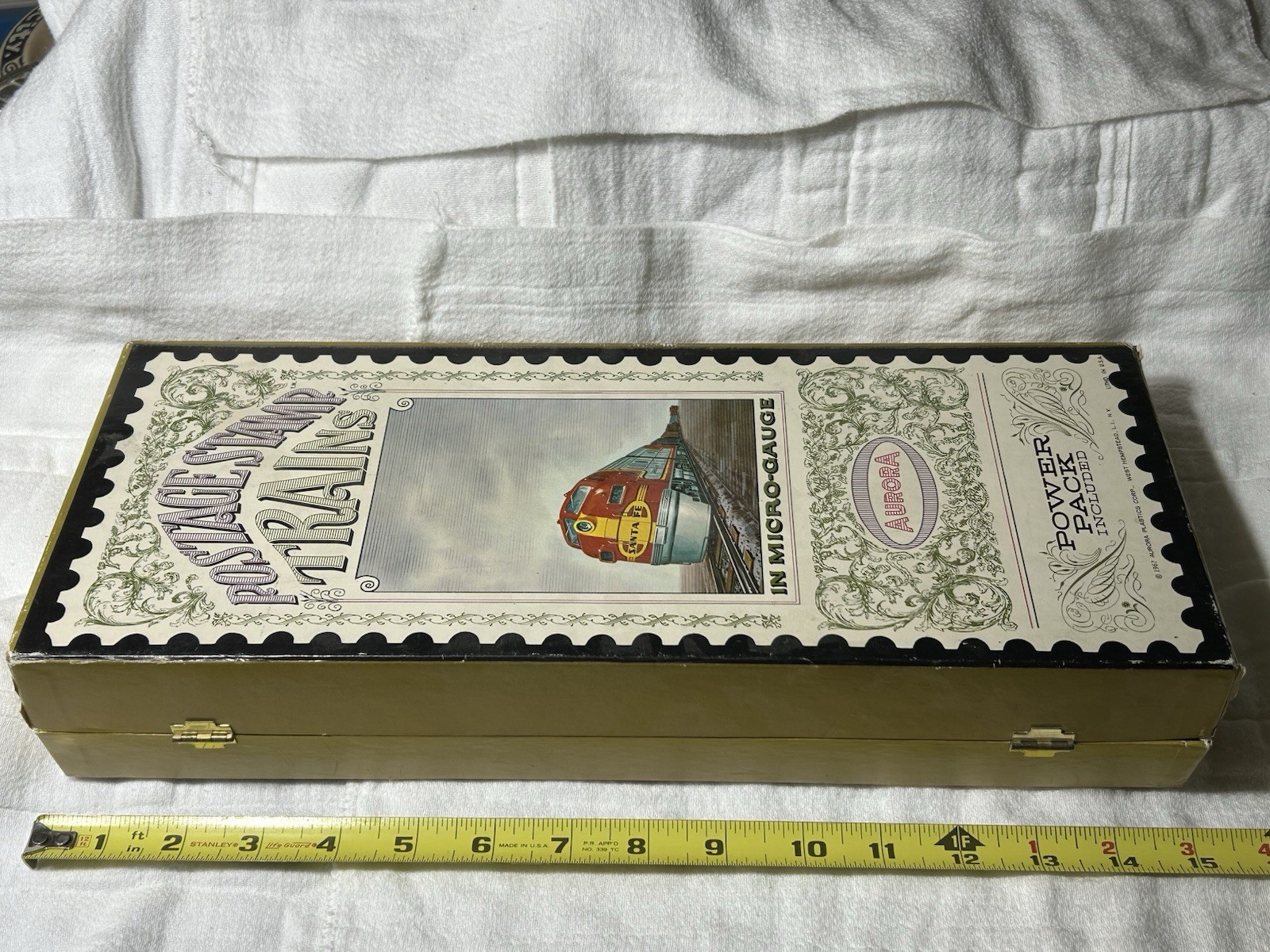 Aurora Postage Stamp Trains Santa Fe Original Box Only, No Trains No Box Inserts