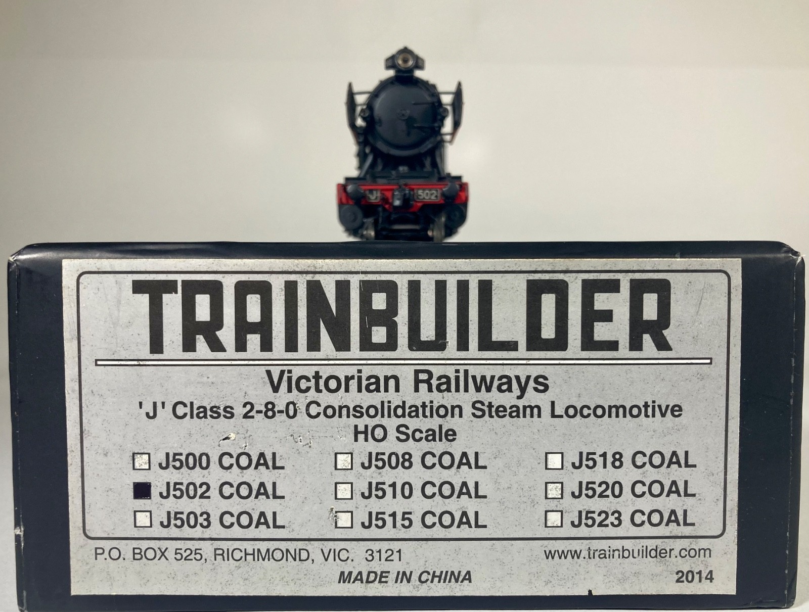 Trainbuilder – Victorian Railways – J Class # J502 Black & Red Steam Locomotive