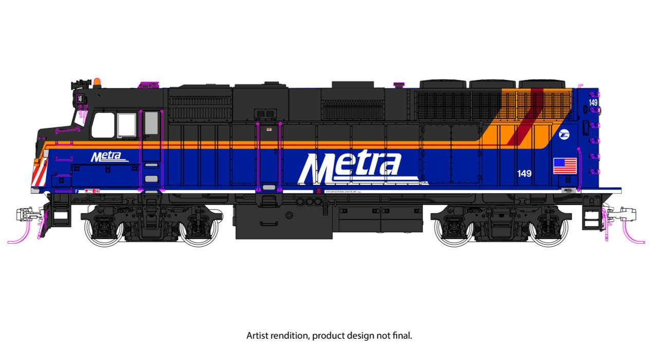 Kato HO Scale ~ EMD F40PH Commuter ~ Chicago Metra #149 ~ DCC Silent ~37-6575DCC